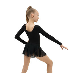 Купальник для хореографии Grace Dance, юбка-сетка, с длинным рукавом, р. 38, цвет чёрный фото 4
