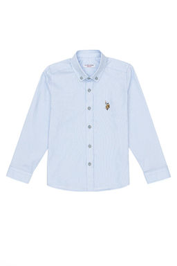 Рубашка голубая для мальчика Uzunkol Basic - U.s. polo assn фото 4