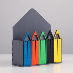 Кашпо деревянное 18720.4 см Конверт Карандаши, серый - Дарим красиво фото 3