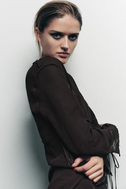 GEORGETTE LACE SHIRT WITH BOWS