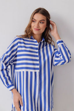 11351 Рубашка в полоску бело-голубая - Martichelli фото 3