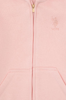 K_z _ocuk Toz Pembe Fermuarl_ Kap__onlu _ardonlu Basic Sweatshirt Sepette S_rpriz _ndirim - U.s. polo assn фото 4
