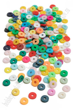 Бусины плоские 6 мм на леске 40 см (5 шт) SF-7285, ассорти №3