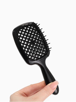 Цена за 2 шт. Расчёска массажная, продуваемая, широкая, 7.5×17(±1) см, чёрная