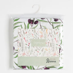 Скатерть Доляна Olives 149×180 см, 100% хлопок, рогожка 164 г/м²