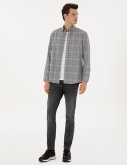 Gri Regular Fit Uzun Kollu G_mlek - Pierre cardin фото 4