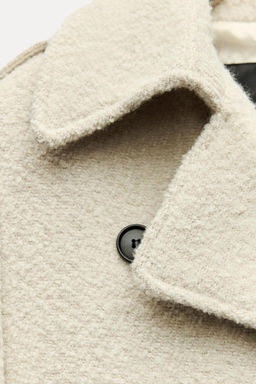 ZW COLLECTION BOUCLE WOOL COAT - Zara фото 9