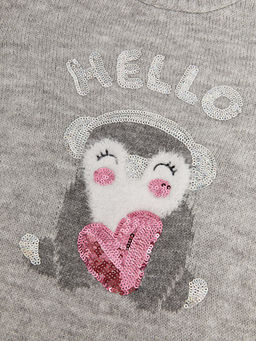 Bisiklet Yaka Desenli Uzun Kollu K?z ?ocuk Triko Kazak - Waikiki фото 3