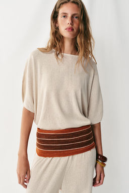 PANTAL?N R?STICO WIDE LEG / Beige claro - Zara фото 3