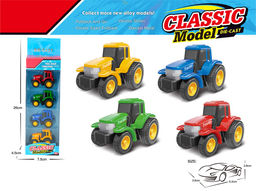 Модели металл. - набор 4шт."Тракторы" 5,2*3,8см (879-003A) усиленный инерц. механизм, в коробке 26*4,5*7,5см