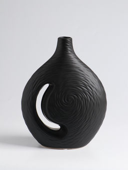 Ваза для цветов «Невада», 23×16.5 см, керамика, чёрная