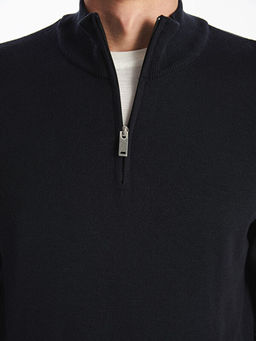 Dik Yaka Uzun Kollu Erkek Triko Kazak