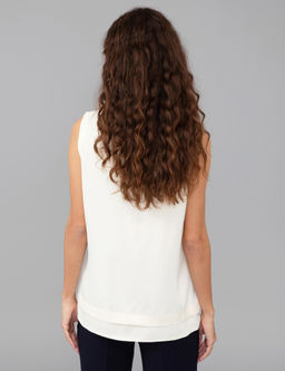 Ekru Saten Kolsuz Bluz - Pierre cardin фото 5