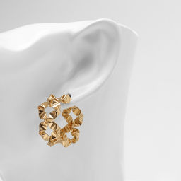 Серьги металл Богема жгутик, цвет золото - Qf фото 6