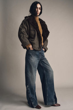 ZW COLLECTION BALLOON MID-WAIST JEANS WITH ZIPS LIMITED EDITION - Zara фото 2