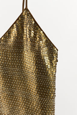 SEQUINNED AND BEADED STRAPPY TOP - Zara фото 4