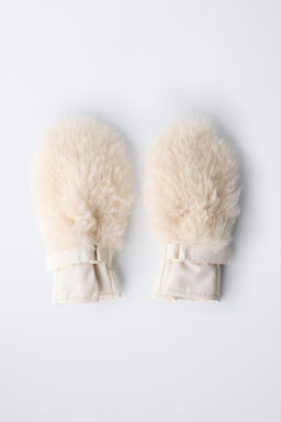 FAUX CURLY SHEEPSKIN MITTENS - SKI COLLECTION