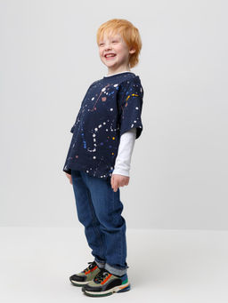 КР 302006/индиго,космические брызги фуфайка (футболка) для мал