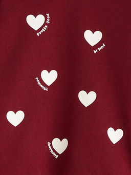 Bisiklet Yaka Bask?l? K?z Bebek Sweatshirt 2li