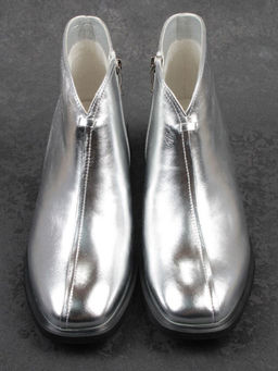 01-B50B-96C GREY/SILVER Ботинки демисезонные женские (натуральная кожа, байка)