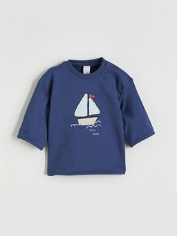 Bask?l? Erkek Bebek Sweatshirt Ve Pantolon Tak?m