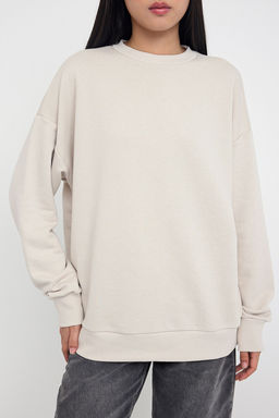 Tas Oversize/Bol Kesim Bisiklet Yaka Kal?n Sardonsuz Orme Sweatshirt TWOAW26SW00029