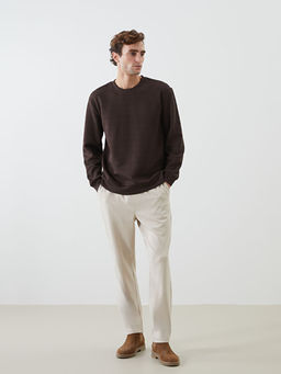 Bisiklet Yaka Uzun Kollu Erkek Sweatshirt