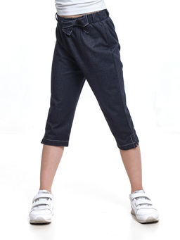 Джинсовые бриджи для девочки UD 4061 синий - Mini maxi фото 2