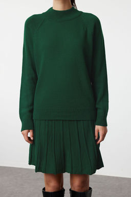 Zumrut Yesili Pileli Etekli Triko Alt-Ust Tak?m TWOAW23AU00184 - Trendyolmilla фото 4