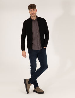 Siyah Slim Fit Fermuarl_ Triko H_rka