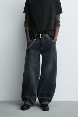 WASHED BALLOON FIT JEANS