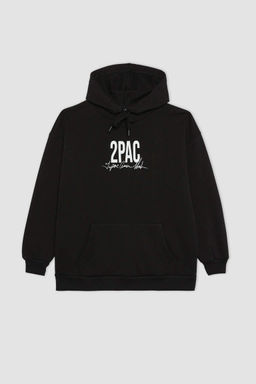 Толстовка оверсайз с капюшоном Cool Tupac Shakur - Defacto фото 6