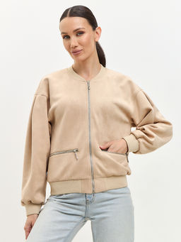 Бомбер из замши бежевый - Tantino фото 10
