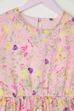 Pembe K?z Cocuk Mini Me Cicekli Dokuma Anne-K?z Bayraml?k Elbise TKDSS25EL00056 - Trendyolmilla фото 8