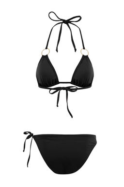 Siyah Ucgen Kapl? Aksesuarl? Normal Bel Regular Bikini Tak?m? TBESS26BT00034