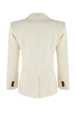 Limited Edition K?r?k Beyaz Fitted/Vucuda Oturan Dokuma Blazer Ceket TWOSS26BC00021