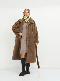 Шуба женская с поясом - Glenfield фото 2