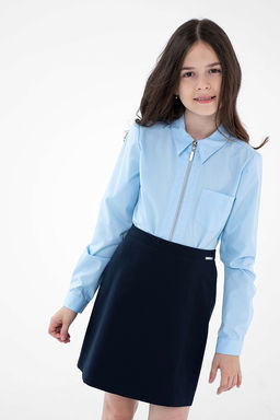 Голубая школьная блуза Mooriposh, модель 06120