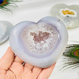 Сердце из Агата с жеодой в ассортименте