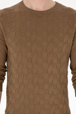 Erkek Slim Fit Bisiklet Yaka Haki Basic Kazak - U.s. polo assn фото 6