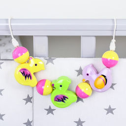 Растяжка Крошка Я «Забавные зверята» на кроватку/коляску, 3 игрушки