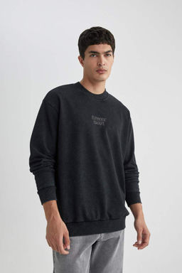 Толстовка оверсайз с круглым вырезом - Defacto фото 4