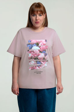 Арт. 31136 Футболка женская оверсайз 50-58 (5 шт) Цвет:пудра - Калинка фото 10