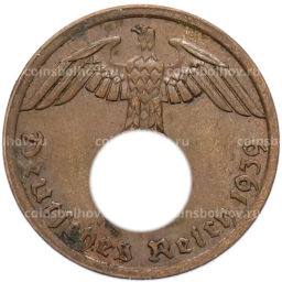 Монета 1 рейхспфенниг 1939 года A Германия