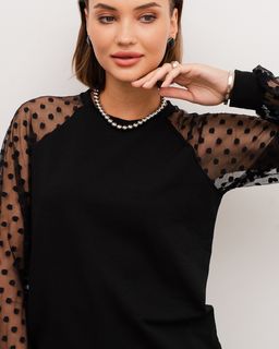 Свитшот с кружевным рукавом реглан 71.6.20 - Elena sorti фото 4