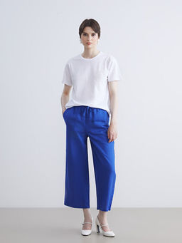 Bisiklet Yaka Dantel Cepli Kad?n Ti??rt