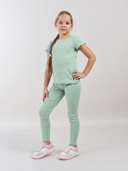 CRB wear / CWKG 70517-37 Брюки модель легинсы для девочки,зеленый  фото 2