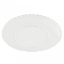 Тарелка десертная фарфоровая "Жемчуг" д188мм h15мм, фигурный кант, белый (Китай)