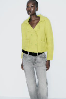 CHUNKY KNIT CARDIGAN WITH PETER PAN COLLAR - Zara фото 3