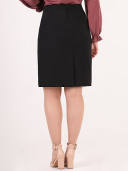 Юбка ALMOND черная прямая фото 5